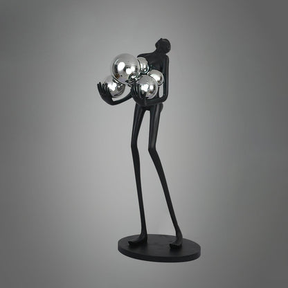 Embrace Sculpture Floor Lamp Dia 22.8″ x H 63″ / Dia 58cm x H 160cm / Black & Silver glass ball / US Plug Floor lamp