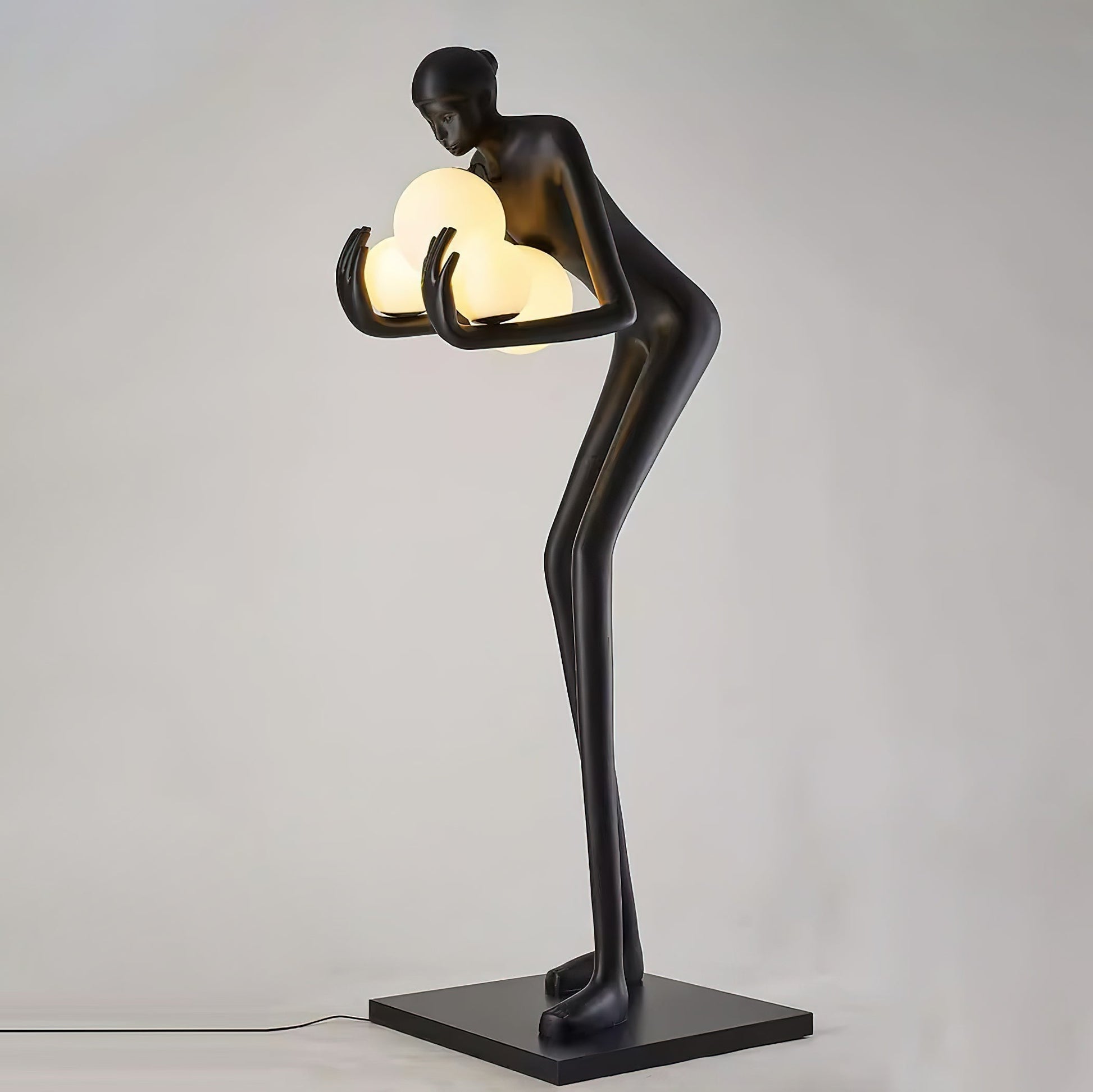 Embrace of Light Sculpture Floor Lamp Dia 31.5″ x H 74.8″ / Black & White / US Plug Floor lamp