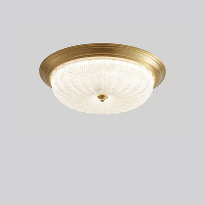 Emily Ceiling Light ? 15.7″ x H 5.9″ / Dia 40cm x H 15cm / Brass & White / Warm Light Ceiling lamp