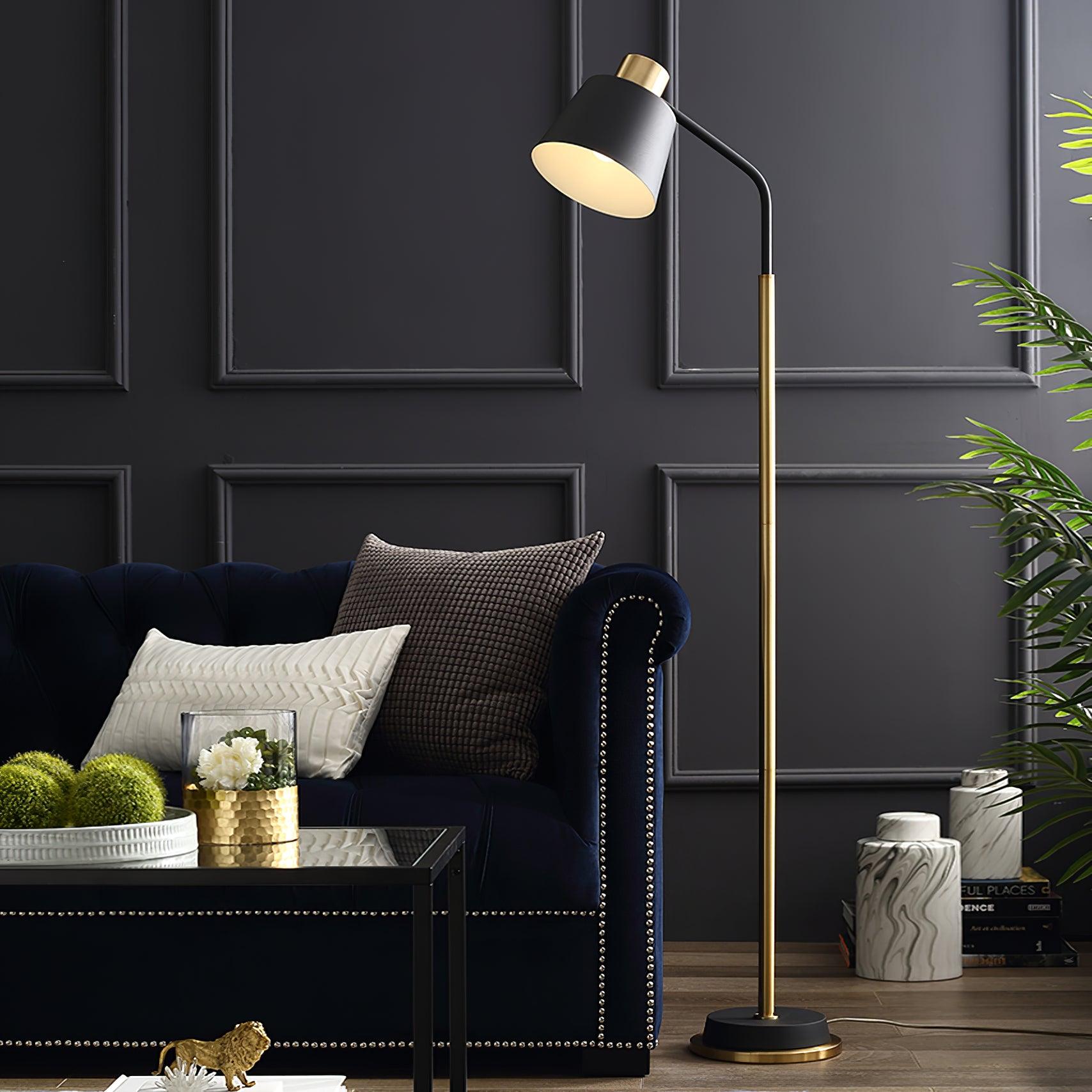 Emmental Floor Lamp Dia 17.3″ x H 60.2″ / Dia 44cm x H 155m / Gold + Black / US plug Floor lamp