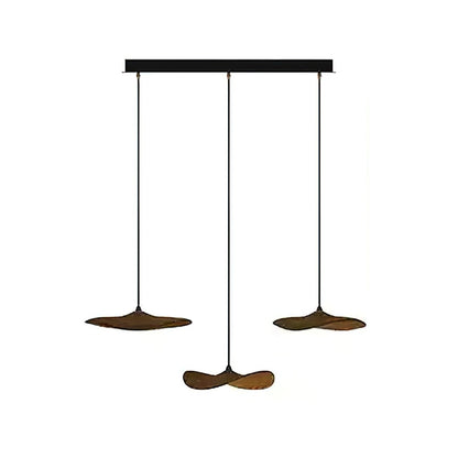 Empty Leaf Chandelier 3Heads L 33.5’’ x H 9.8’’ / Walnut Color / Warm Light Chandelier