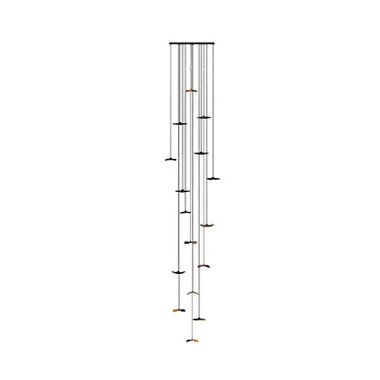 Empty Leaf Chandelier 16Heads Dia 47.2 x H 216.5’’ / Walnut Color / Warm Light Chandelier