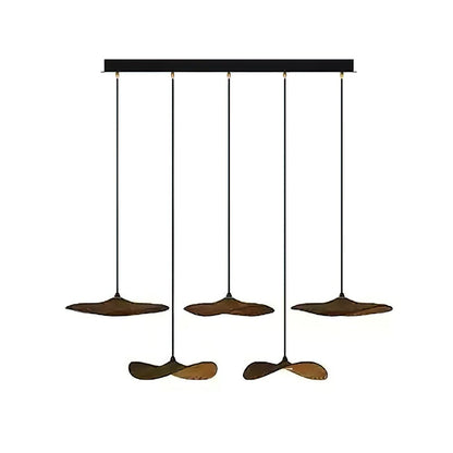 Empty Leaf Chandelier 5Heads L 39.4’’ x H 9.8’’ / Walnut Color / Warm Light Chandelier