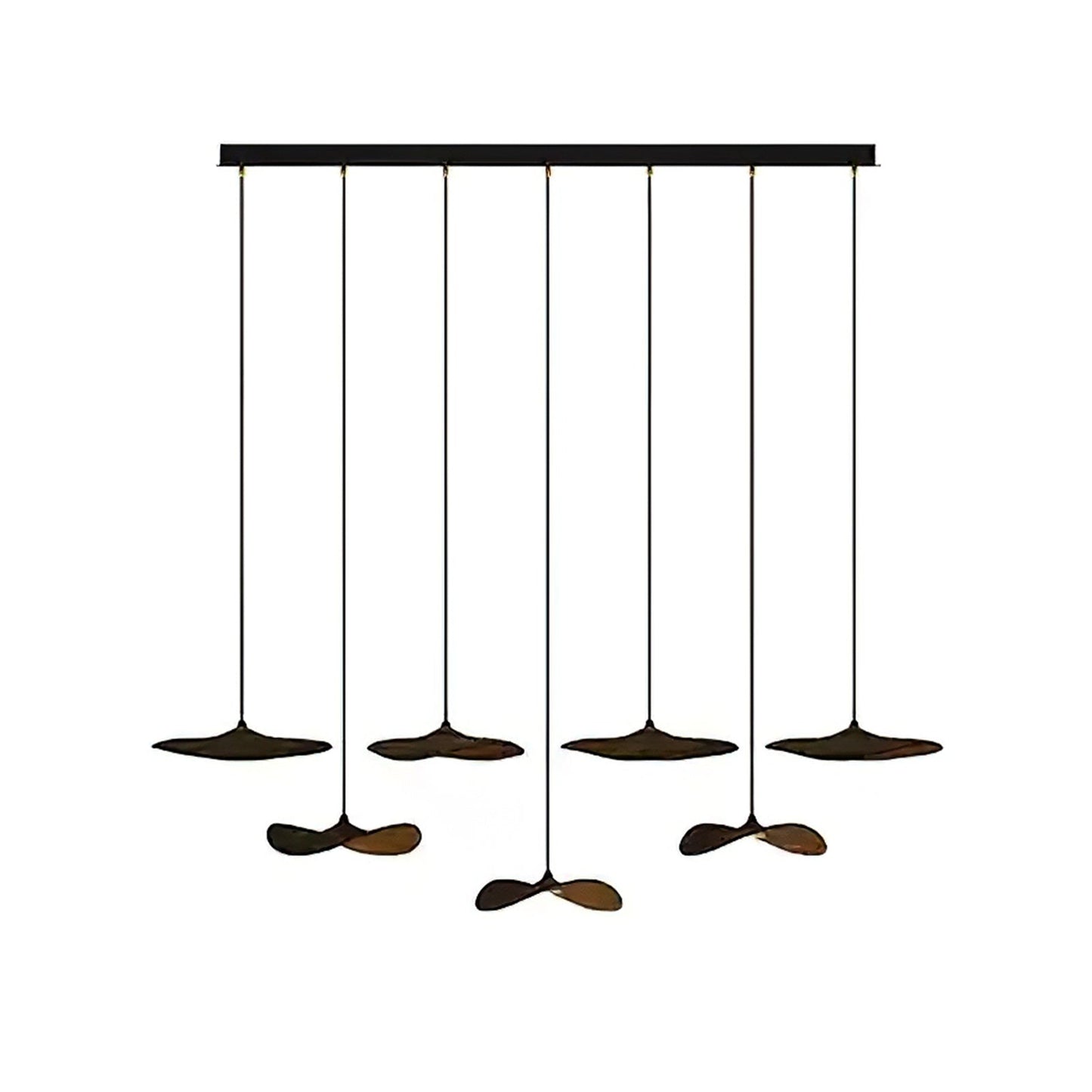 Empty Leaf Chandelier 7Heads L 55.1’’ x H 9.8’’ / Walnut Color / Warm Light Chandelier
