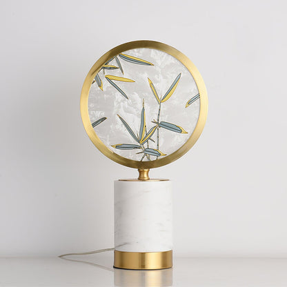 Enamel Table Lamp Dia 11.4″ x H 18.1″ / Dia 29cm x H 46cm / Brass + White / US plug Table lamp
