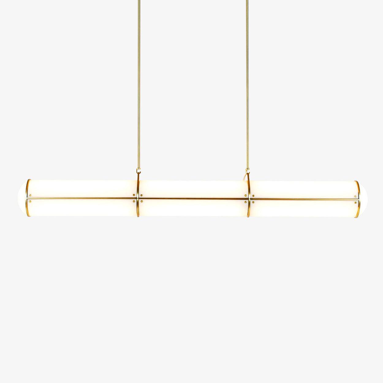 Cylindrical Endless Pendant Light L 47.2″ x H 35″ / L 120cm x H 89cm / Gold & White / Warm Light Pendant light