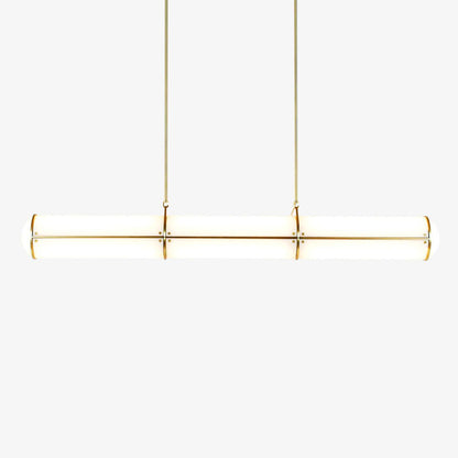 Cylindrical Endless Pendant Light L 47.2″ x H 35″ / L 120cm x H 89cm / Gold & White / Warm Light Pendant light
