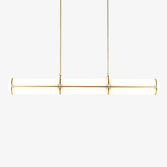 Cylindrical Endless Pendant Light L 47.2″ x H 35″ / L 120cm x H 89cm / Gold & White / Warm Light Pendant light