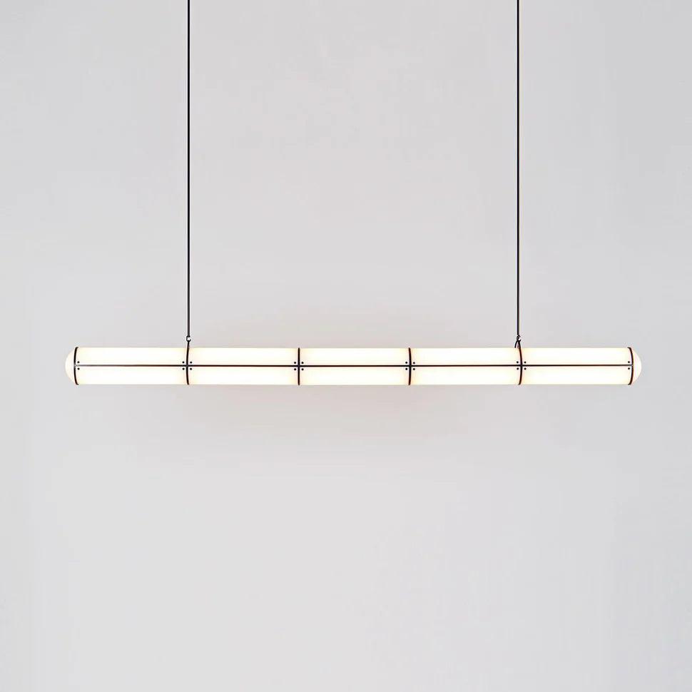 Cylindrical Endless Pendant Light L 59″ x H 35″ / L 150cm x H 89cm / Black & White / Warm Light Pendant light
