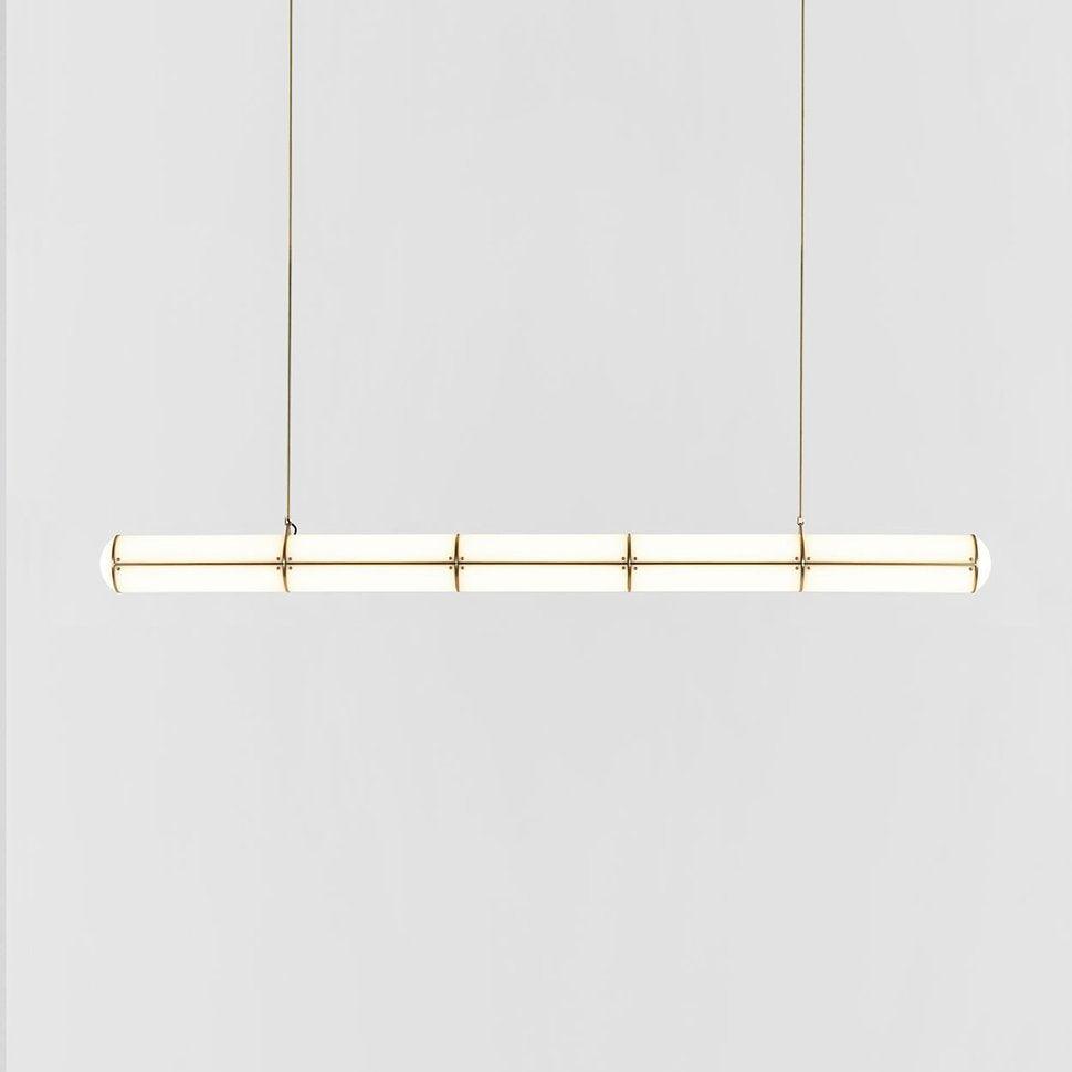 Cylindrical Endless Pendant Light L 59″ x H 35″ / L 150cm x H 89cm / Gold & White / Warm Light Pendant light