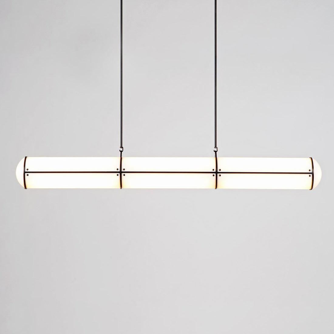Cylindrical Endless Pendant Light L 47.2″ x H 35″ / L 120cm x H 89cm / Black & White / Warm Light Pendant light