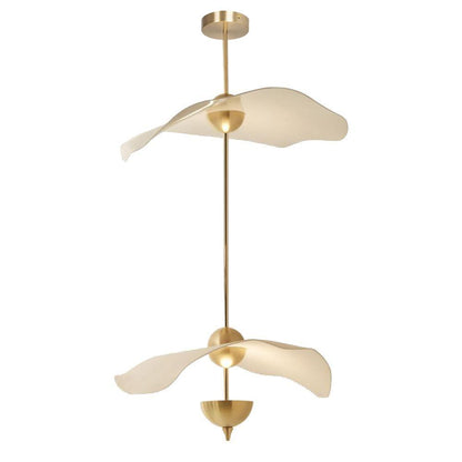Envolee Double Biscuit Pendant Light Dia 23.6’’ x H 27.5’’ / Dia 60cm x H 70cm / Gold & White / Warm Light Pendant light