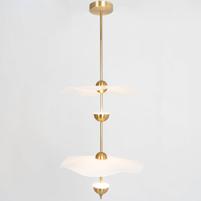 Envolee Double Biscuit Pendant Light Dia 15.7″ x H 27.5″ / Dia 40cm x H 70cm / Gold & White / Warm Light Pendant light