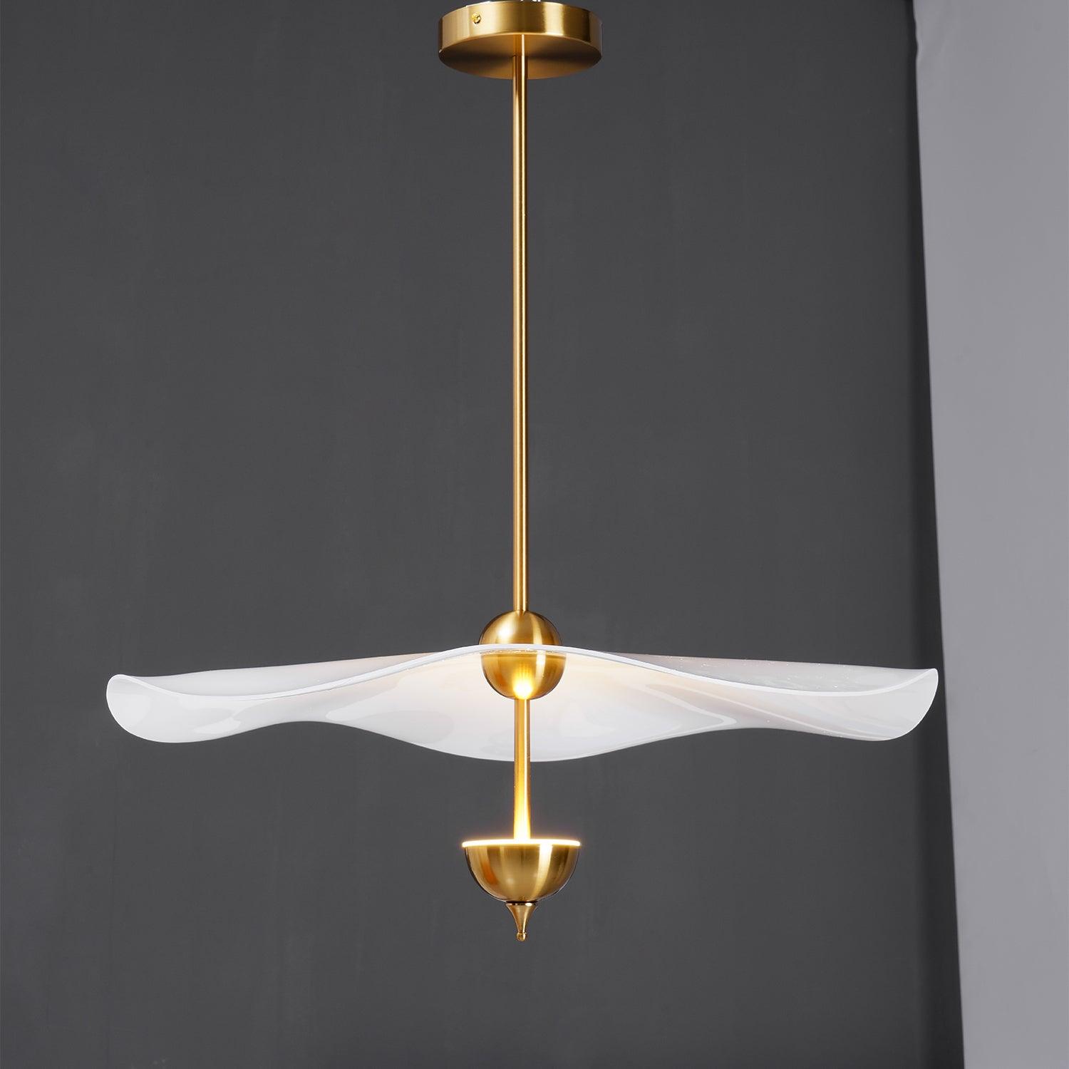 Envolee Double Biscuit Pendant Light Dia 15.7″ x H 23.6″ / Dia 40cm x H 60cm / Gold & White / Warm Light Pendant light