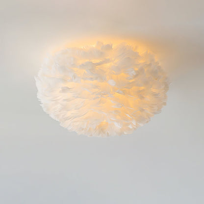 Feathered Ceiling Lamp Dia 19.7″ x H 11.8″ / White Ceiling lamp