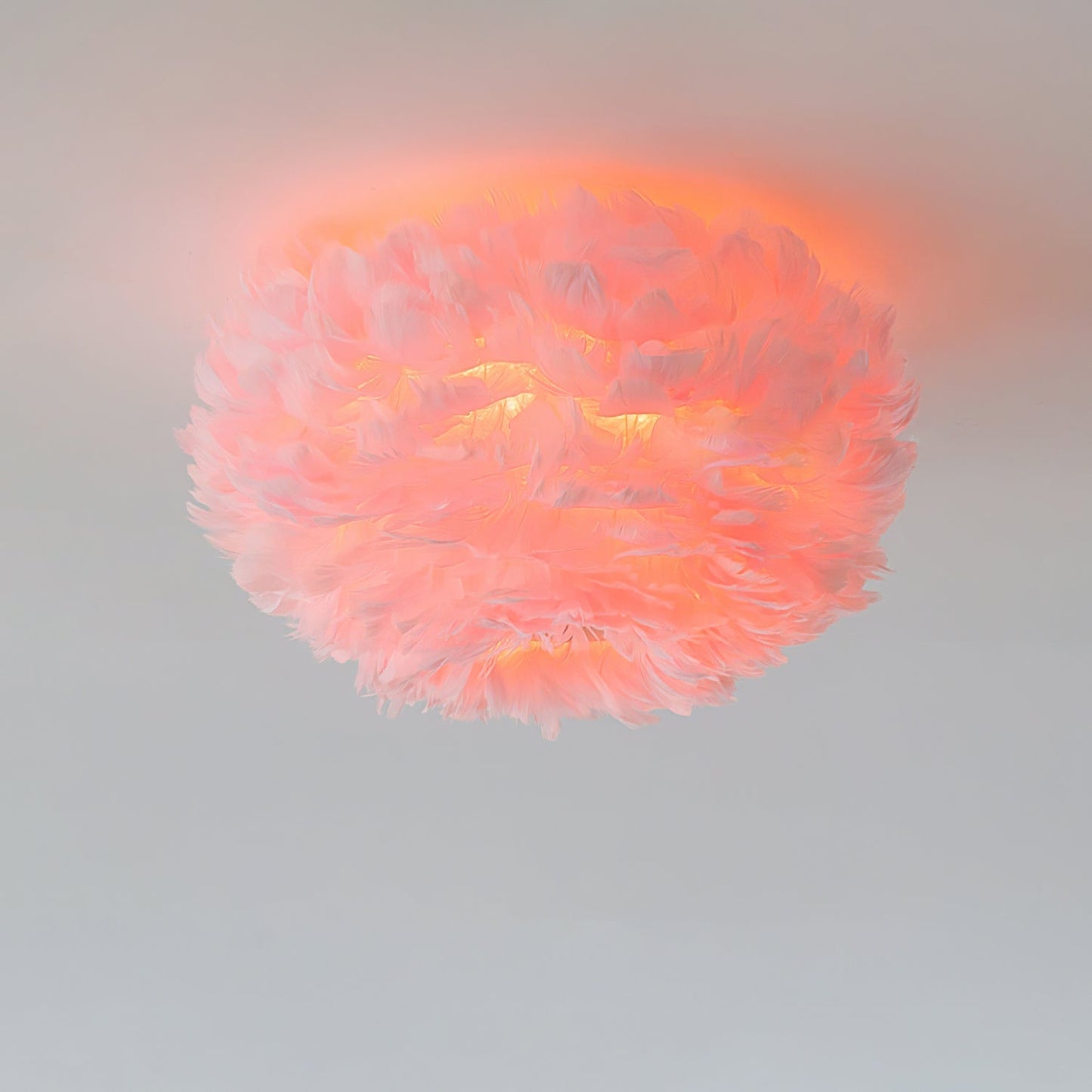 Feathered Ceiling Lamp Dia 19.7″ x H 11.8″ / Pink Ceiling lamp