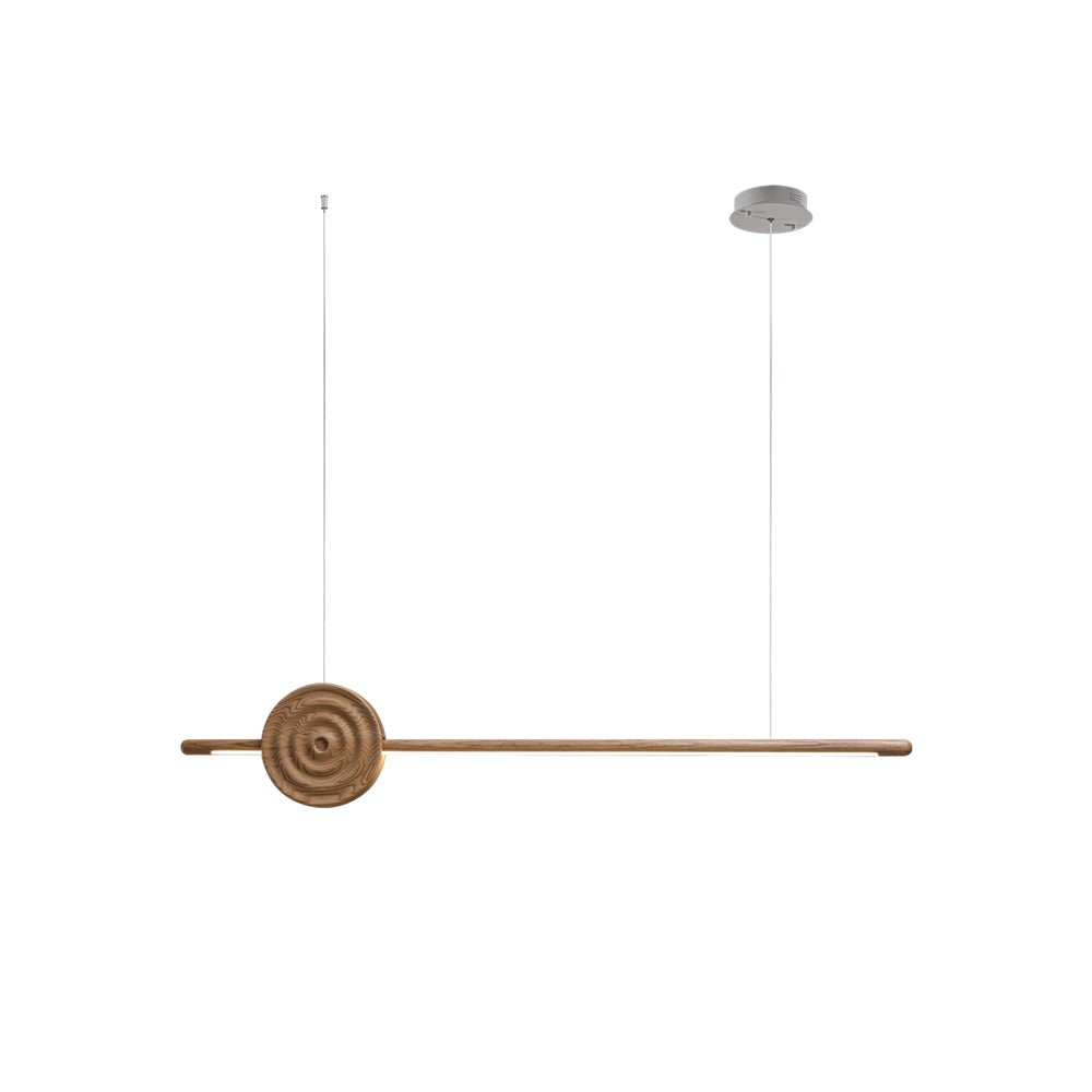 Erhu Wood Chandelier L 50’’ x H 9.8’’ / Wood Color / Warm Light Chandelier