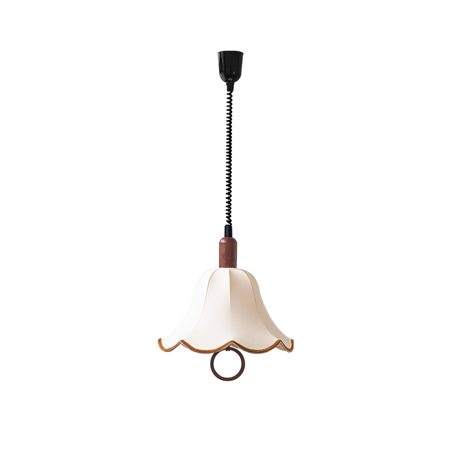 Eryn Fabric Pendant Light Dia 15.4″ x H 17.3″ / Dia 39cm x H 44cm / Dark walnut & Beige Pendant light