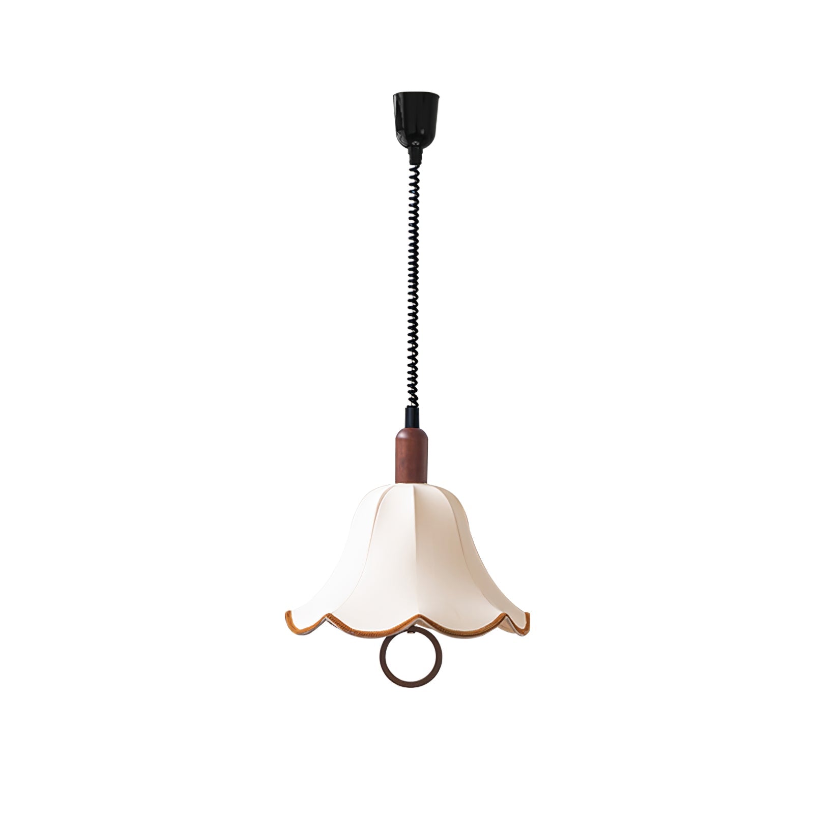 Eryn Fabric Pendant Light Dia 15.4″ x H 17.3″ / Dia 39cm x H 44cm / Dark walnut & Beige Pendant light