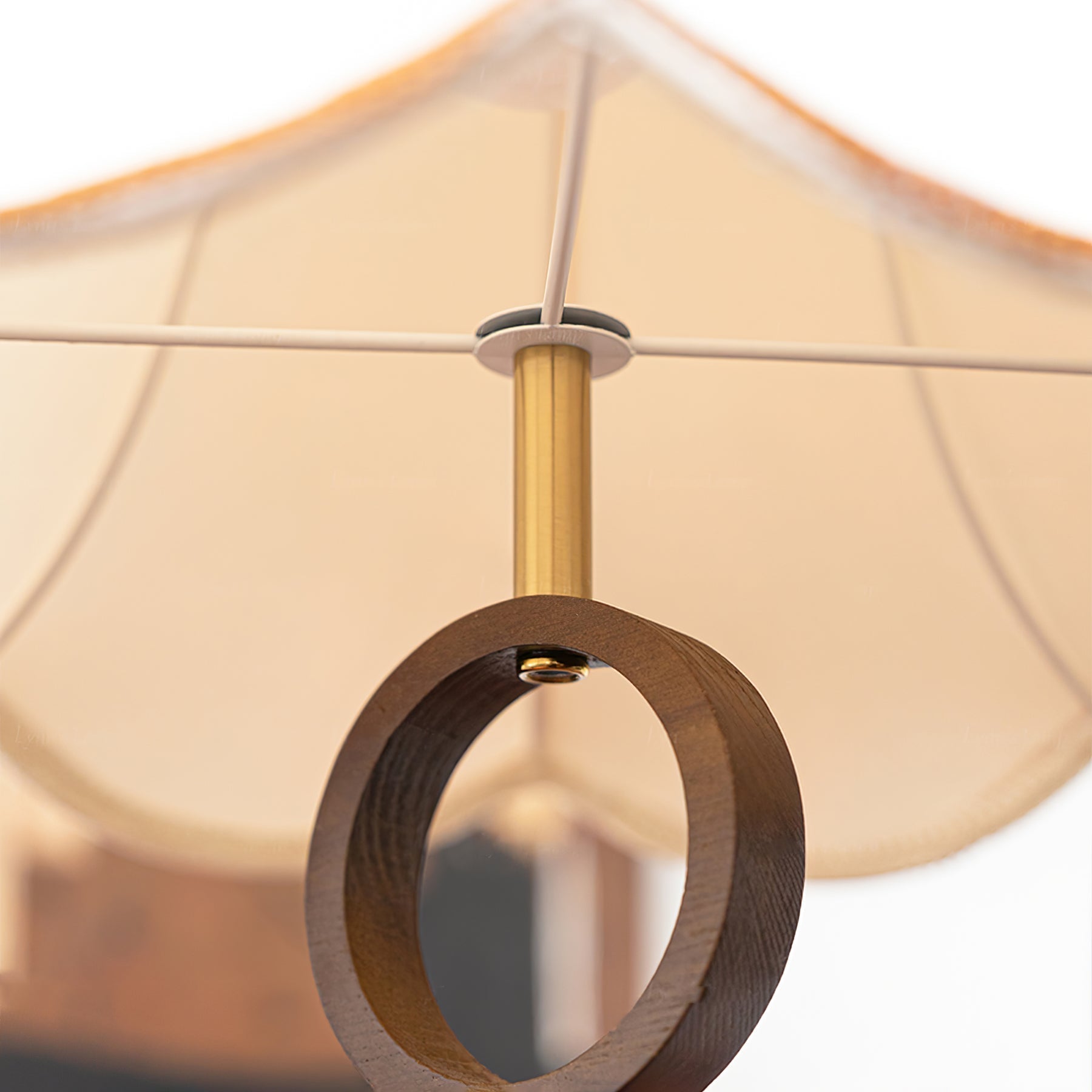 Eryn Fabric Pendant Light Dia 15.4″ x H 17.3″ / Dia 39cm x H 44cm / Dark walnut & Beige Pendant light