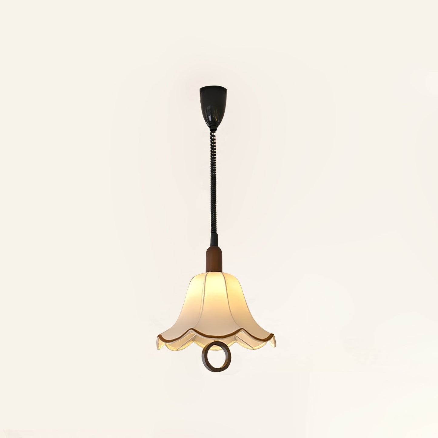 Eryn Fabric Pendant Light Dia 15.4″ x H 17.3″ / Dia 39cm x H 44cm / Dark walnut & Beige Pendant light