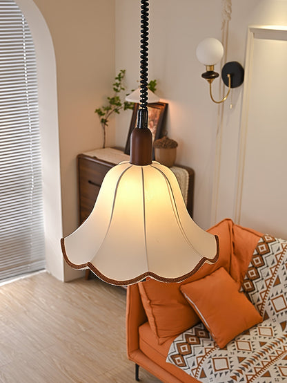 Eryn Fabric Pendant Light Dia 15.4″ x H 17.3″ / Dia 39cm x H 44cm / Dark walnut & Beige Pendant light