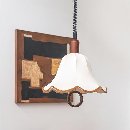 Eryn Fabric Pendant Light Dia 15.4″ x H 17.3″ / Dia 39cm x H 44cm / Dark walnut & Beige Pendant light