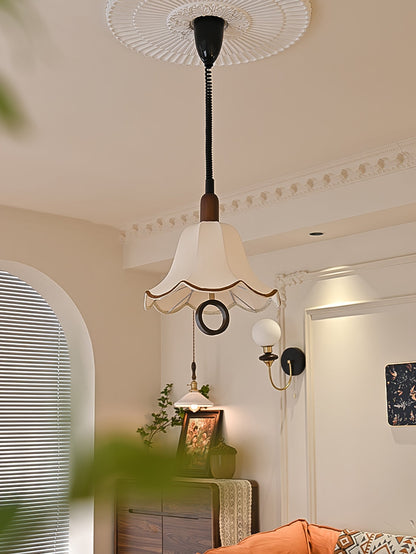 Eryn Fabric Pendant Light Dia 15.4″ x H 17.3″ / Dia 39cm x H 44cm / Dark walnut & Beige Pendant light