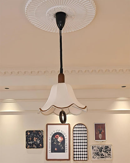 Eryn Fabric Pendant Light Dia 15.4″ x H 17.3″ / Dia 39cm x H 44cm / Dark walnut & Beige Pendant light