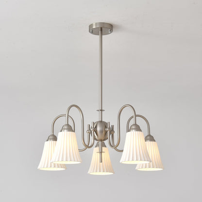 Esther Chandelier 5 heads Dia 24.4″ x H 18.9″ / Dia 62cm x H 48cm / Nickel Chandelier