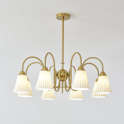 Esther Chandelier 8 heads Dia 33.5″ x H 18.9″ / Dia 85cm x H 48cm / Copper plated Chandelier
