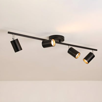 Evanna Ceiling Light 4 heads: L 31.5″ x H 3.3″ / Black / Warm Light