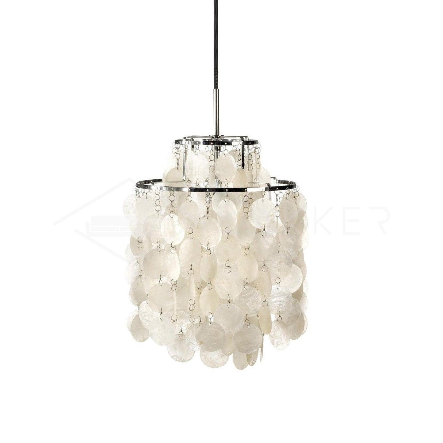 Round Shell Chandelier Dia 11″ x H 13″ / Dia 28cm x H 33cm / Chrome Chandelier