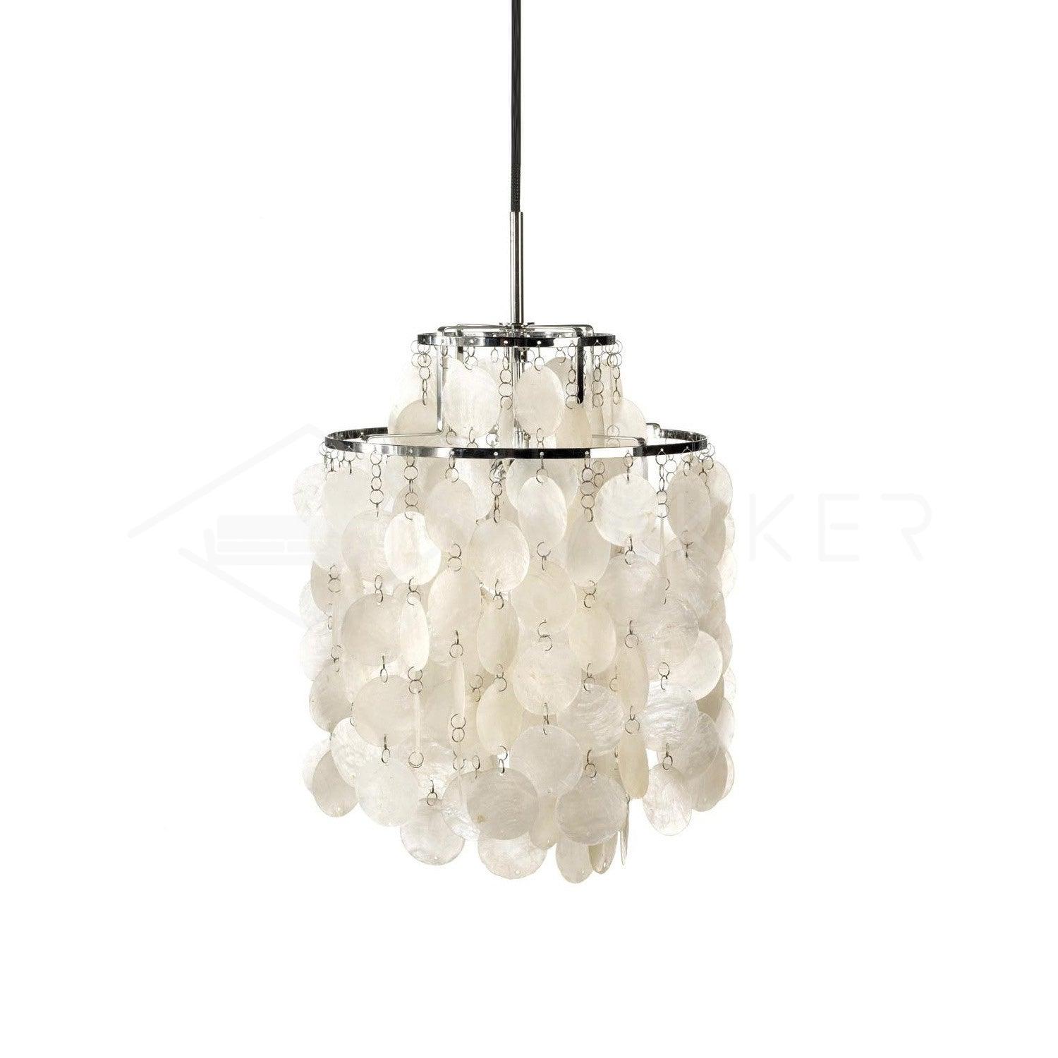 Round Shell Chandelier Dia 11″ x H 13″ / Dia 28cm x H 33cm / Chrome Chandelier