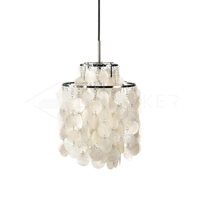 Round Shell Chandelier Dia 11″ x H 13″ / Dia 28cm x H 33cm / Chrome Chandelier