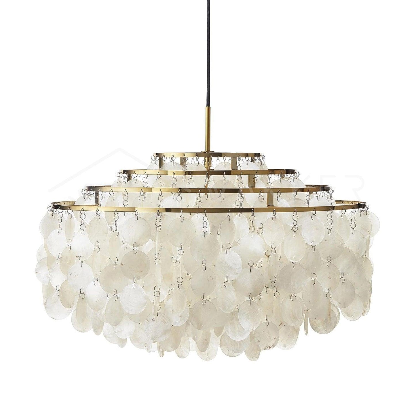 Round Shell Chandelier Dia 22.4″ x H 9.8″ / Dia 57cm x H 25cm / Gold Chandelier