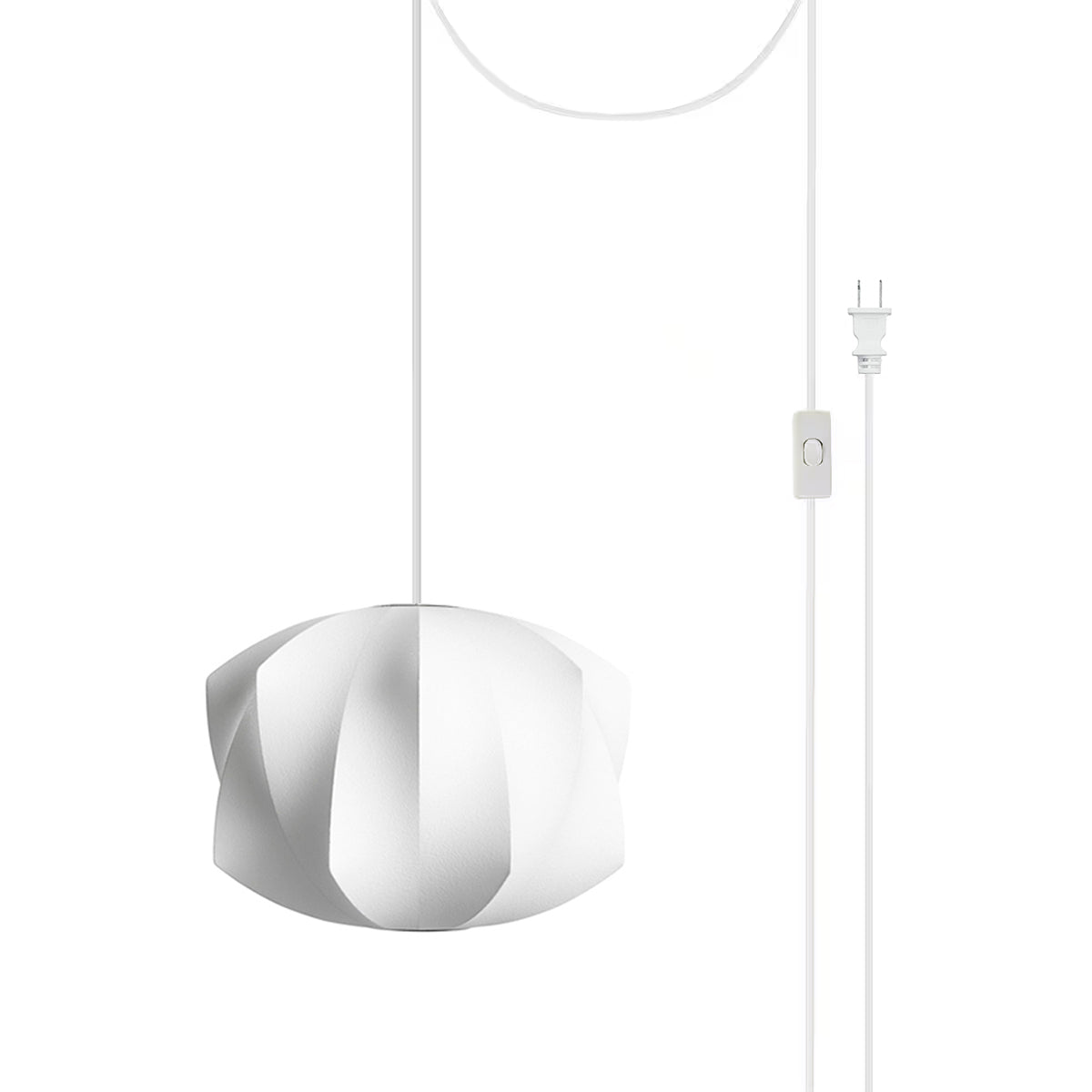 Bubble Swag Lights Model F ? 17.7″ x H 14.6″ / Dia 45cm x H 37cm (2 hooks) / White / US plug Pendant light