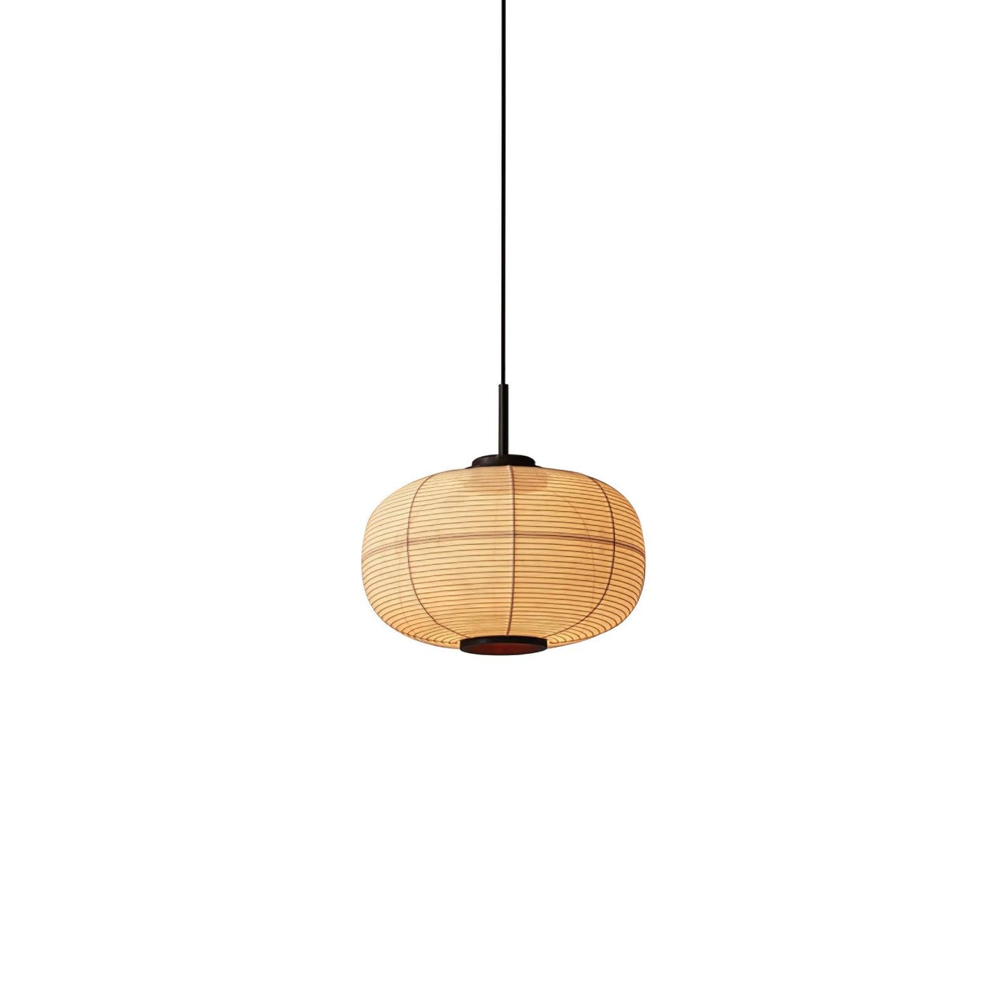 Fabric Art Hanging Lamp Model E Dia 15.7″ x H 11″ / Dia 40cm x H 28cm / Beige & Black Pendant light