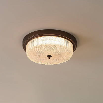 Fabula Ceiling Lamp ? 18.5″ x H 5.1″ / Dia 47cm x H 13cm / Vintage bronze & Opaque glass / Three-Color Changing Light