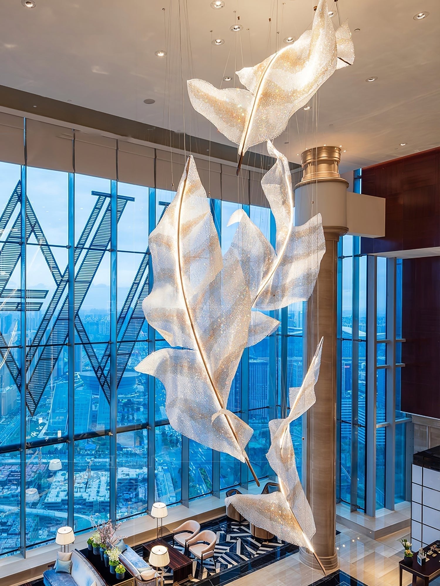 Falling Leaves Glass Chandelier Chandelier