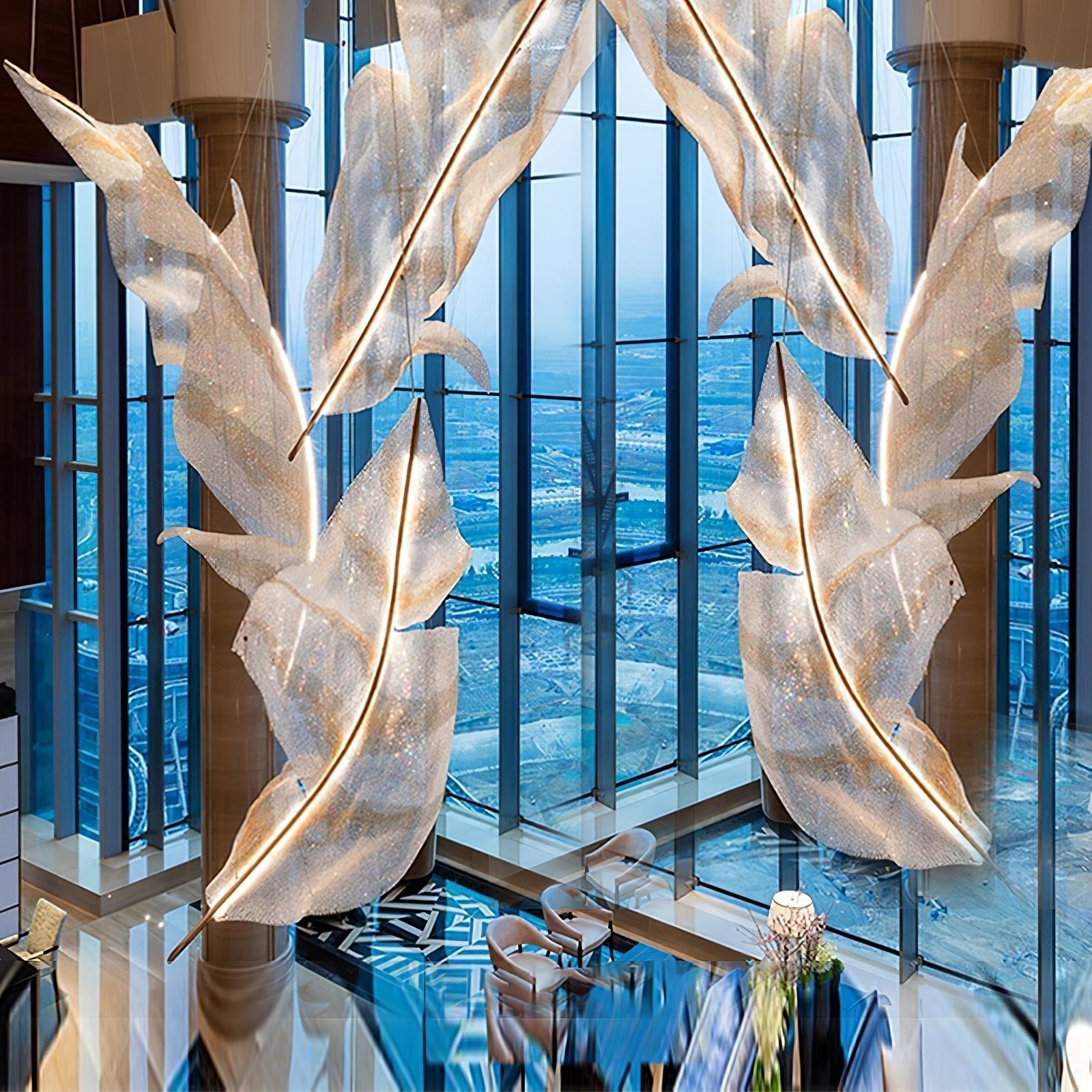 Falling Leaves Glass Chandelier Chandelier