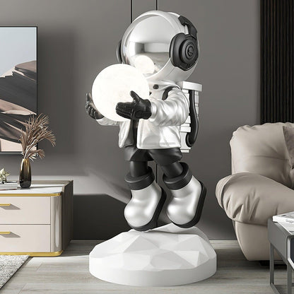 Fantasy Astronaut Built-in Battery Floor Light ? 15.7″ x H 31.4″/ Dia 40cm x H 80cm / Chrome Floor lamp