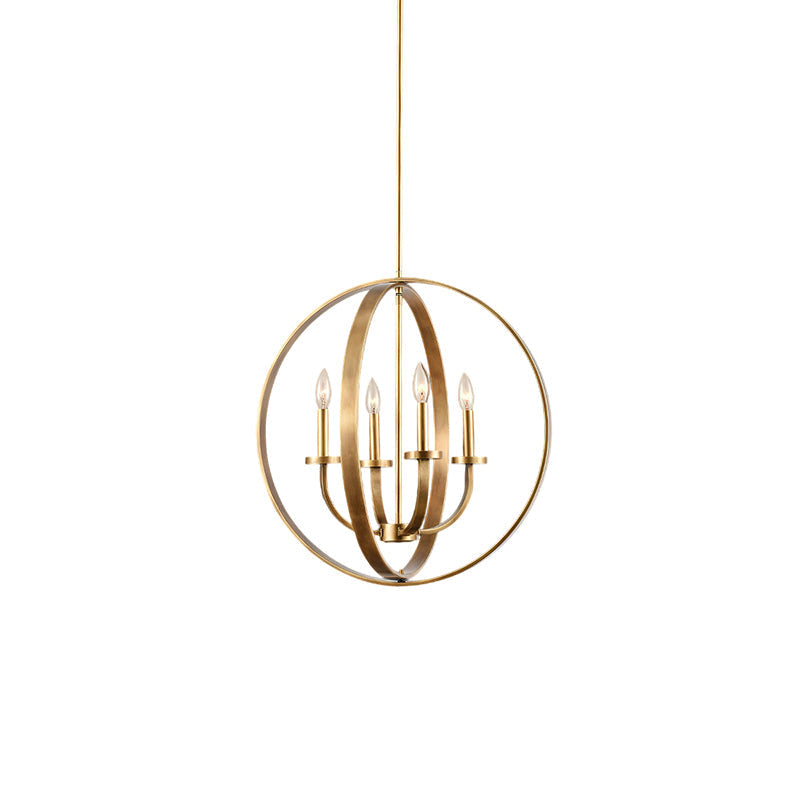 Farmhouse Lantern Chandelier Model D Dia 22″ x H 22″ / Dia 56cm x H 56cm / Brass Chandelier