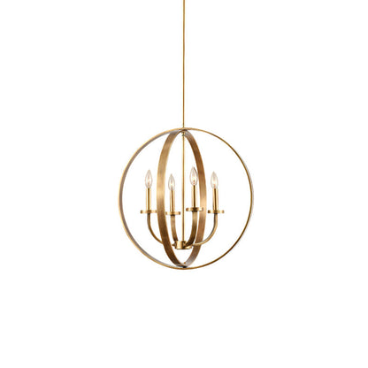Farmhouse Lantern Chandelier Model D Dia 22″ x H 22″ / Dia 56cm x H 56cm / Brass Chandelier