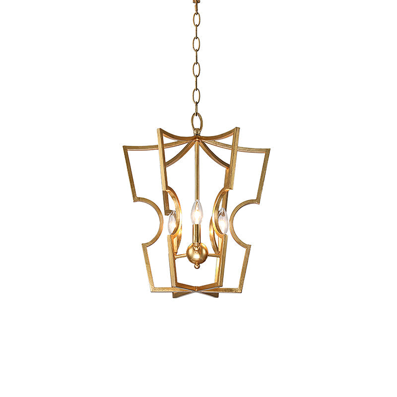 Farmhouse Lantern Chandelier Model B Dia 16.1″ x H 16.1″ / Dia 41cm x H 41cm / Brass Chandelier