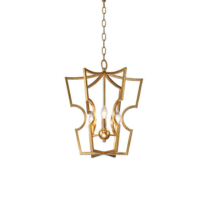 Farmhouse Lantern Chandelier Model B Dia 16.1″ x H 16.1″ / Dia 41cm x H 41cm / Brass Chandelier