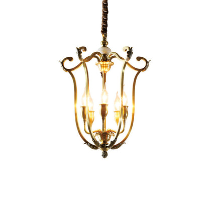 Farmhouse Lantern Chandelier Model C Dia 15.7″ x H 23.6″ / Dia 40cm x H 60cm / Brass Chandelier