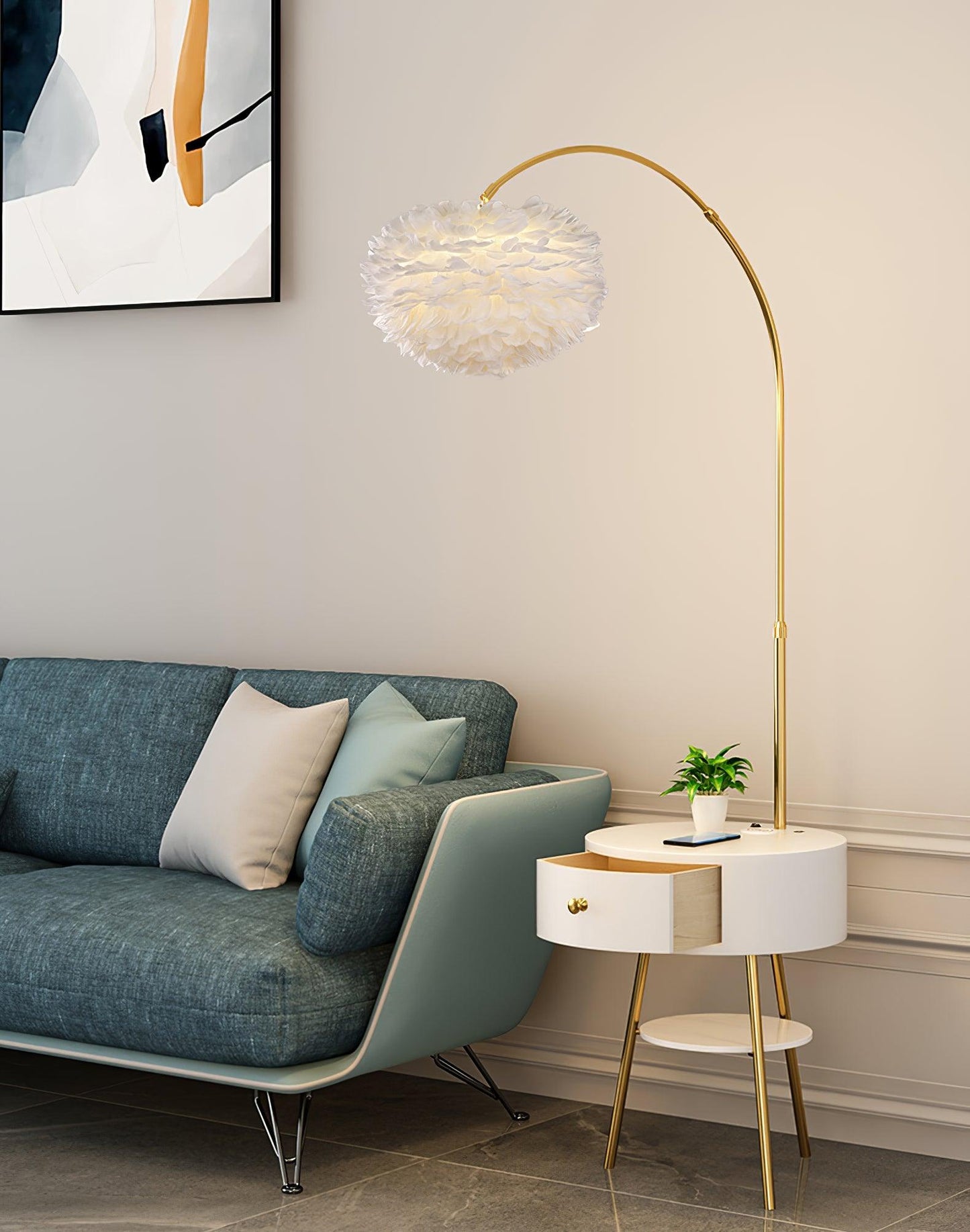 Feather Drawer Floor Lamp Floor lamp