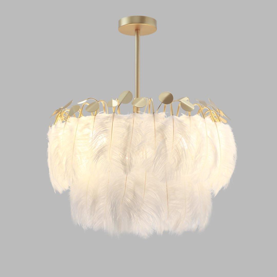 Feather Pendant Lamp Model B Dia 21.7″ x H 13.8″ / Dia 55cm*H 35cm / White Pendant light