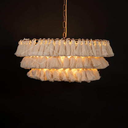 Fela Tassel Chandelier Dia 25.6″ x 15″ / Dia 65cm x H 38cm / White Chandelier